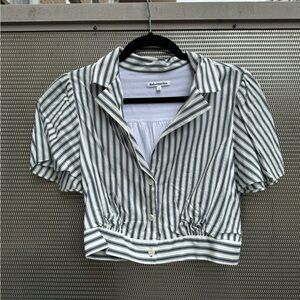 Reformation striped collared crop top